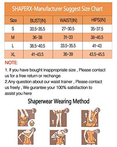 SHAPERX Tummy Control Shapewear for Women Seamless Colombianas Faja Bodysuit Open Bust Mid-Thigh Body Shaper Shorts