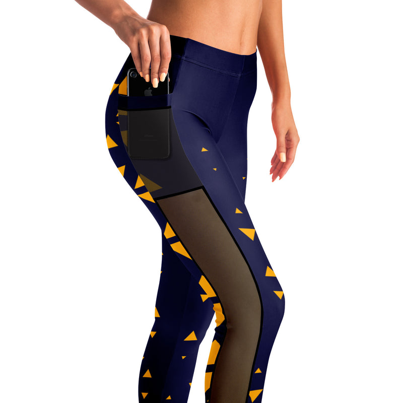 Triangles are Yellow - Leggings with pockets